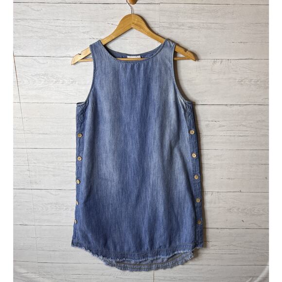Universal Thread Dress Womens Size Medium Chambray 100% Cotton Button Detail - Picture 3 of 16